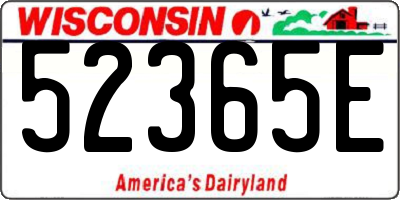 WI license plate 52365E