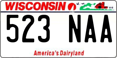 WI license plate 523NAA