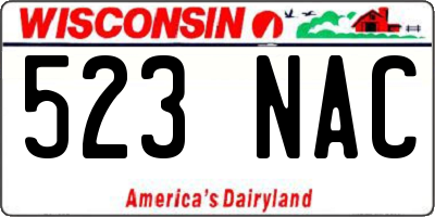 WI license plate 523NAC