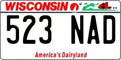 WI license plate 523NAD