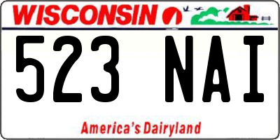 WI license plate 523NAI