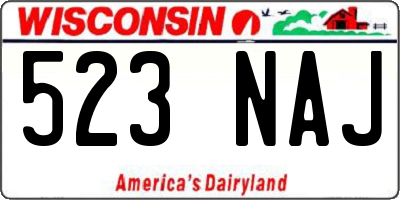 WI license plate 523NAJ