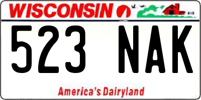 WI license plate 523NAK