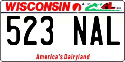 WI license plate 523NAL