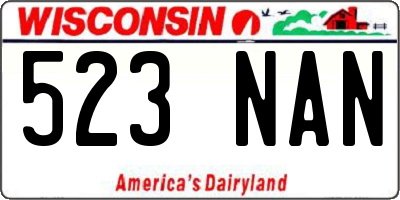WI license plate 523NAN