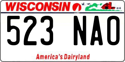 WI license plate 523NAO