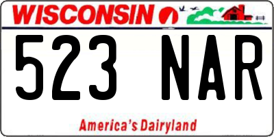 WI license plate 523NAR