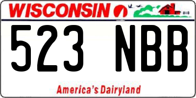 WI license plate 523NBB