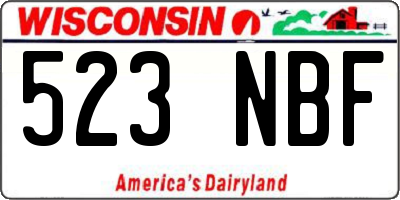 WI license plate 523NBF