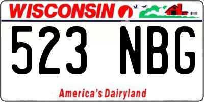 WI license plate 523NBG