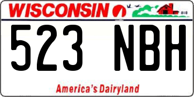 WI license plate 523NBH