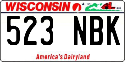 WI license plate 523NBK