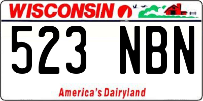 WI license plate 523NBN