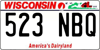 WI license plate 523NBQ