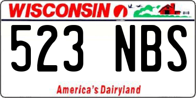 WI license plate 523NBS