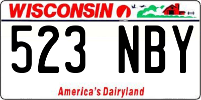 WI license plate 523NBY