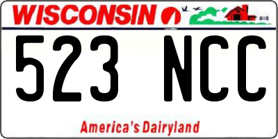 WI license plate 523NCC