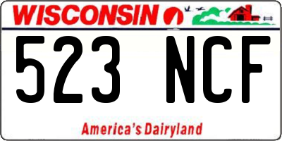 WI license plate 523NCF