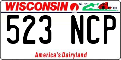 WI license plate 523NCP