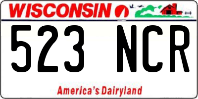 WI license plate 523NCR