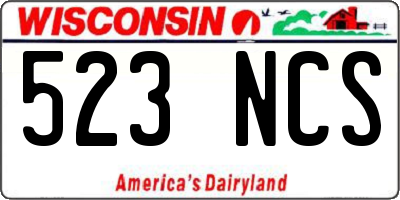 WI license plate 523NCS