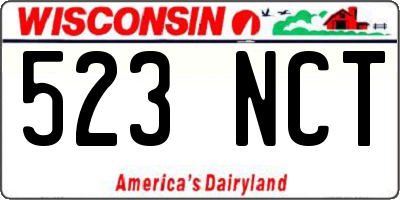 WI license plate 523NCT