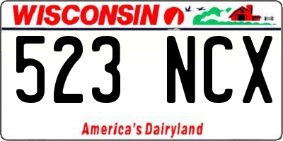 WI license plate 523NCX
