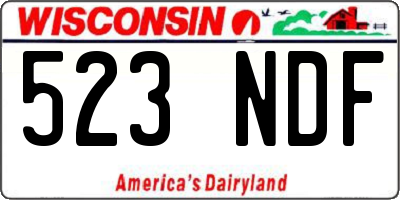 WI license plate 523NDF