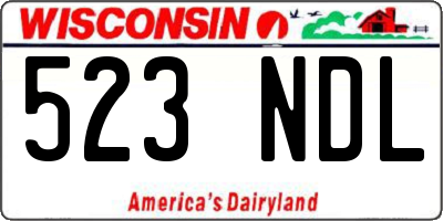 WI license plate 523NDL