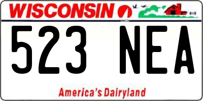 WI license plate 523NEA