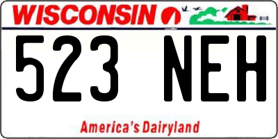 WI license plate 523NEH