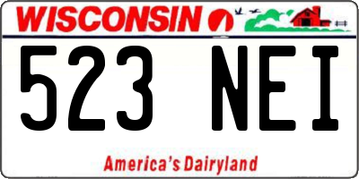 WI license plate 523NEI