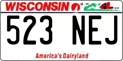 WI license plate 523NEJ