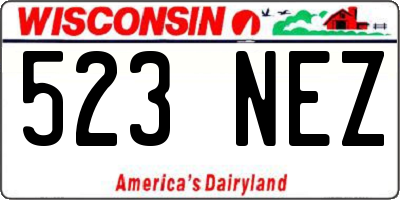 WI license plate 523NEZ