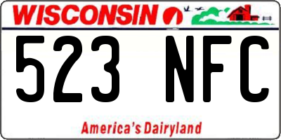 WI license plate 523NFC