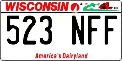 WI license plate 523NFF