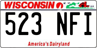 WI license plate 523NFI