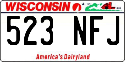 WI license plate 523NFJ