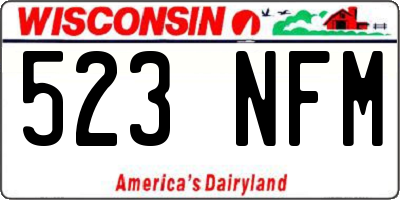WI license plate 523NFM