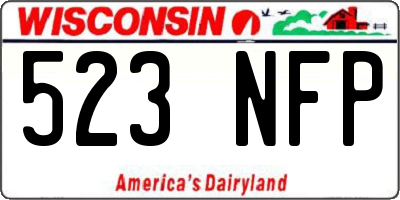 WI license plate 523NFP