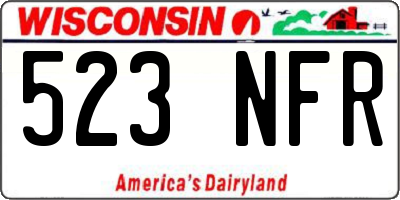 WI license plate 523NFR