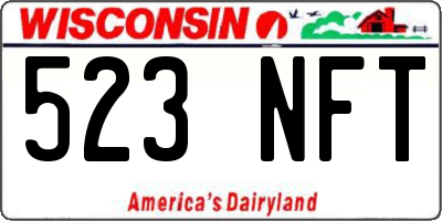 WI license plate 523NFT