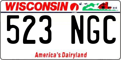 WI license plate 523NGC