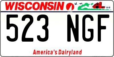 WI license plate 523NGF