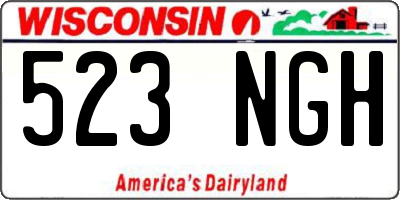 WI license plate 523NGH