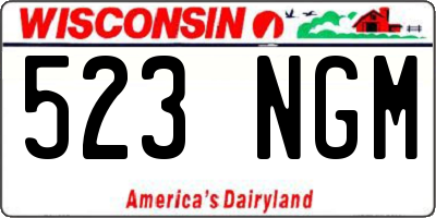 WI license plate 523NGM