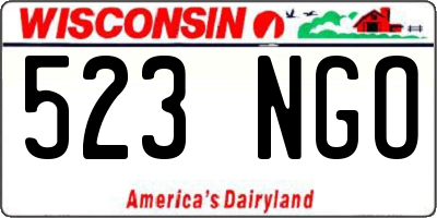 WI license plate 523NGO