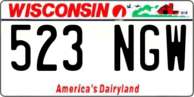 WI license plate 523NGW