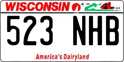 WI license plate 523NHB