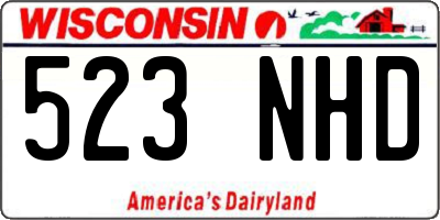 WI license plate 523NHD